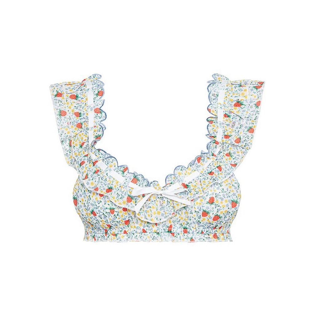 For Love & Lemons Strawberry Kiss Bra Top | Medium |